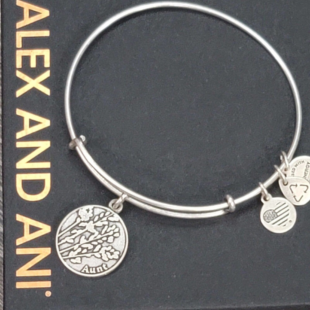 Alex and Ani Aunt Charm Bangle Silver Bracelet
